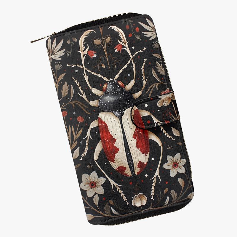 Large Vintage Nature Style Purse Floral Beetle