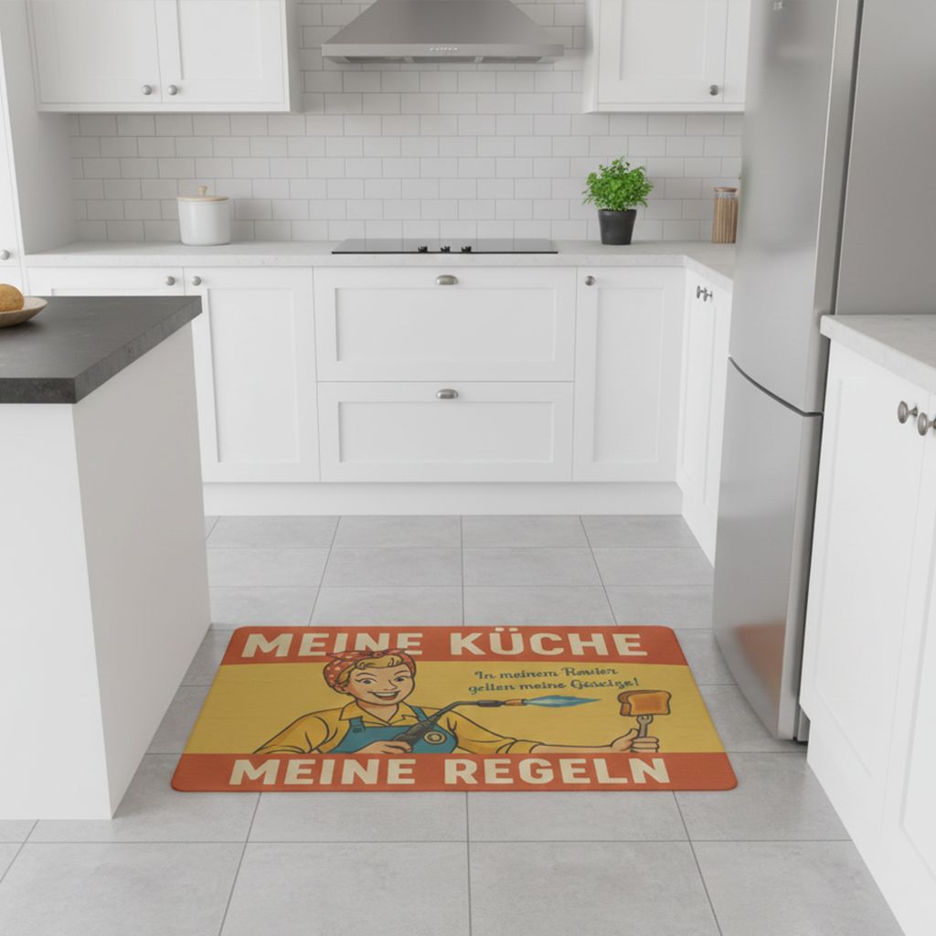 Retro-statement doormat - Kitchen Queen