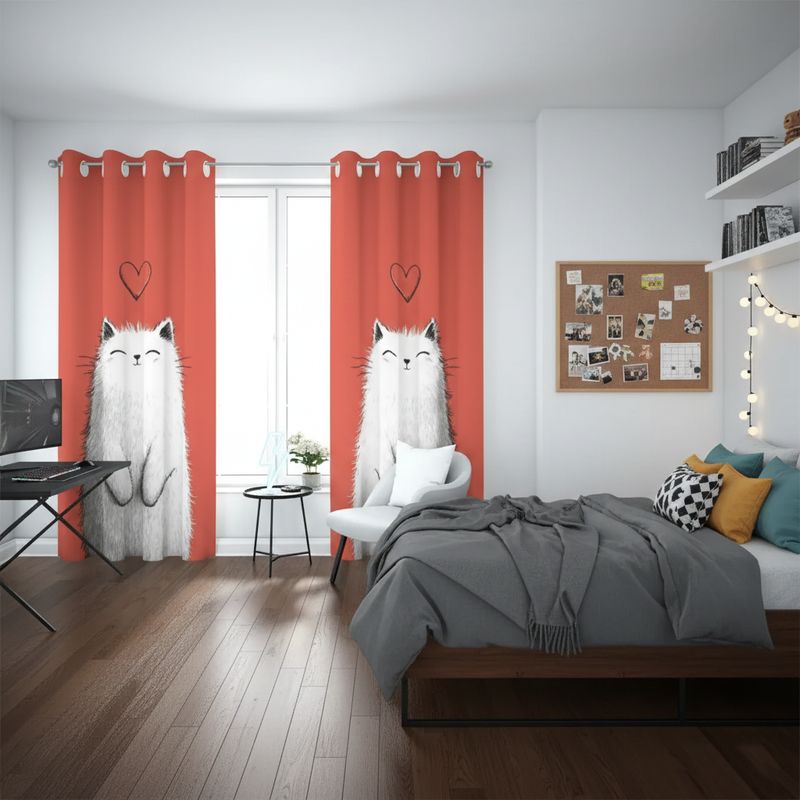 Blackout curtains Happy Cat Love