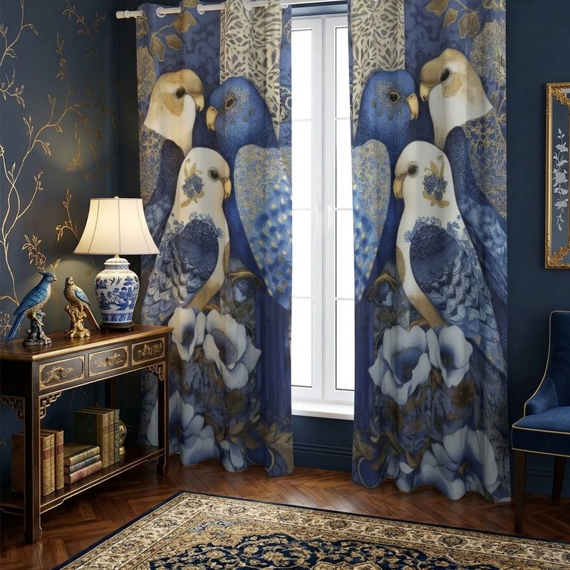Blackout curtains Blue Birds