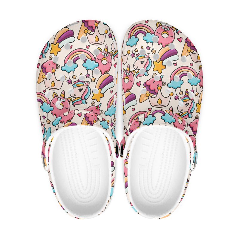 Grappige klompen met eenhoornprint