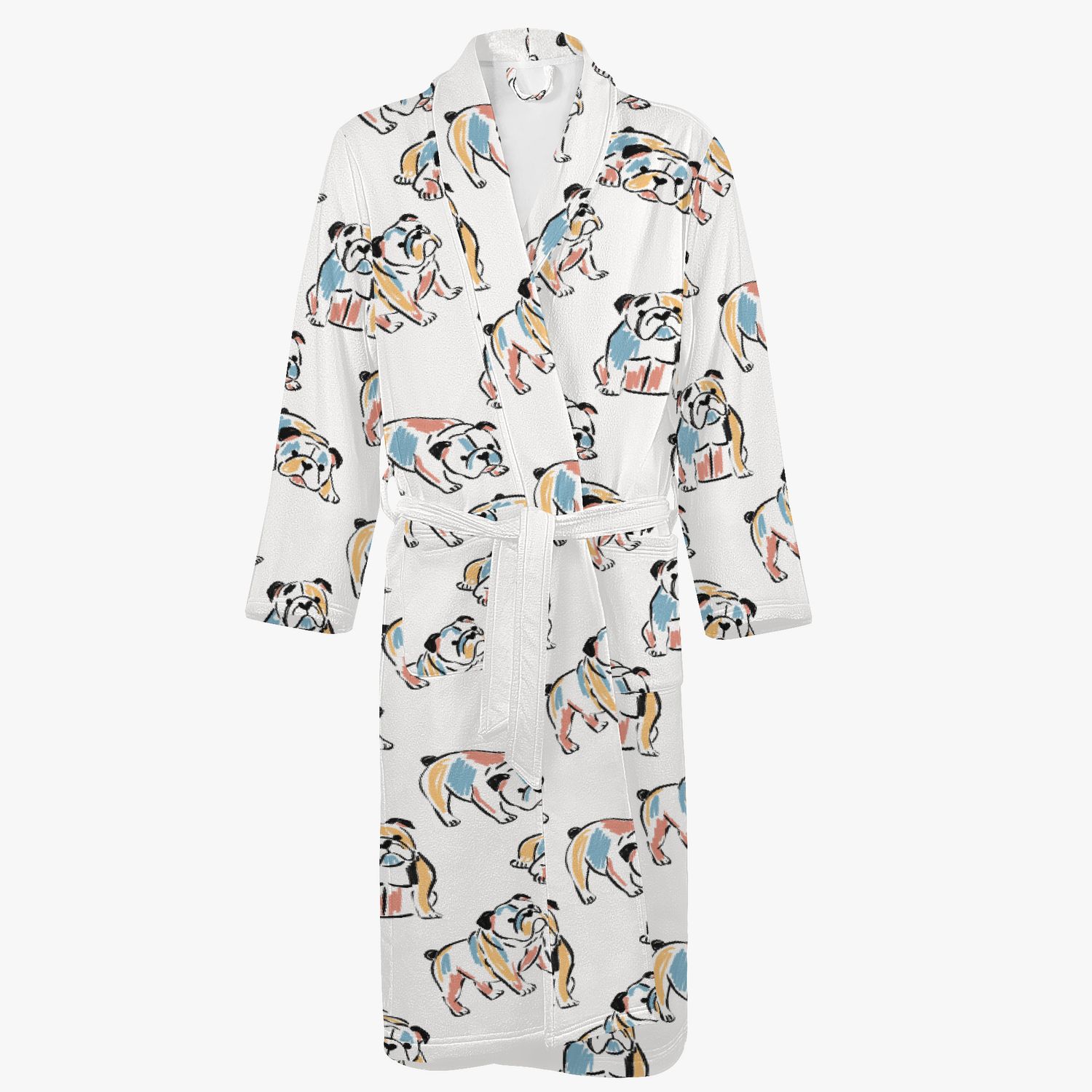 Witte bulldog badjas