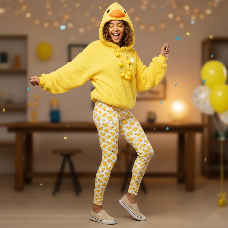 Funny rubber duck high-waisted leggings
