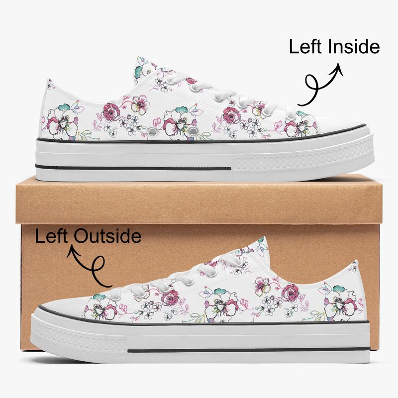 Fashionable floral canvas sneakers