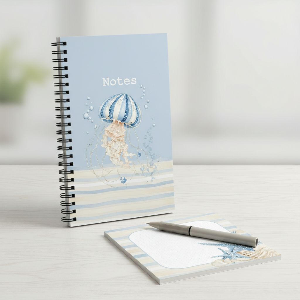 Spiral-Notizblock Qualle im Ozean
