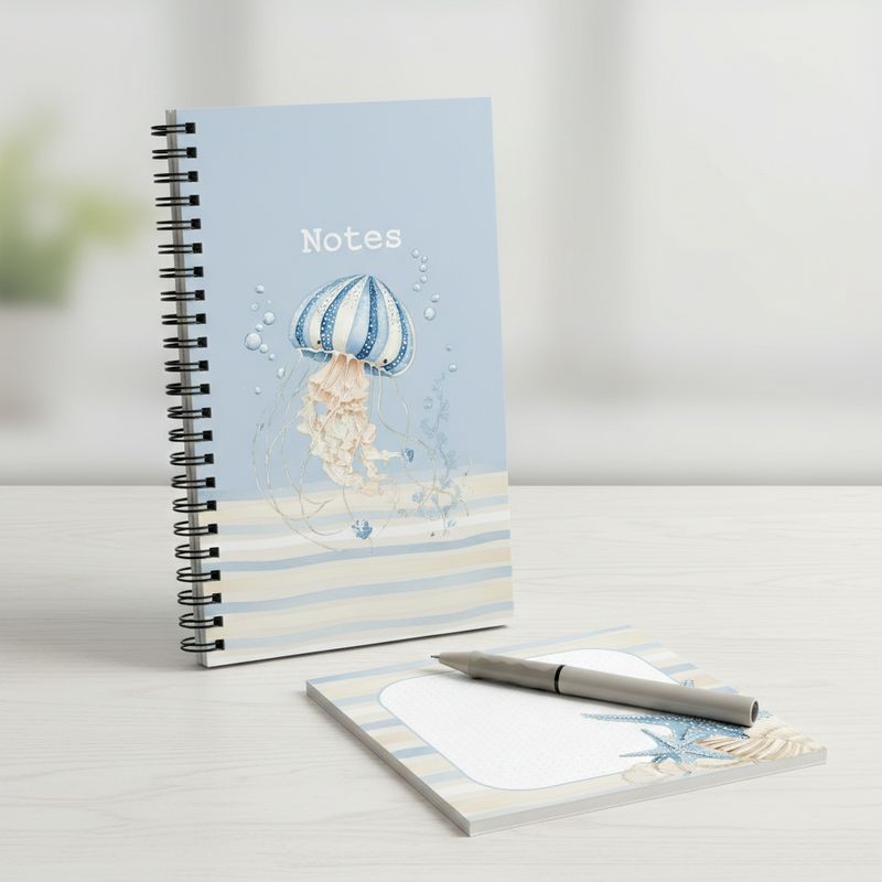 Spiral-Notizblock Qualle im Ozean
