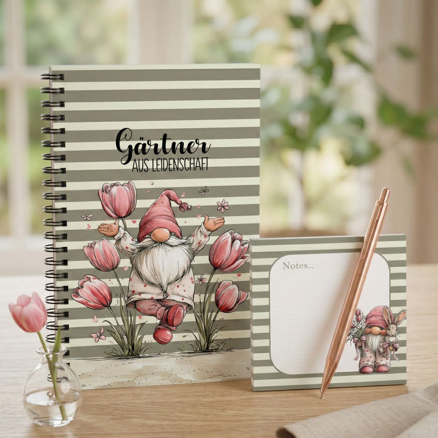 Spiral notebook with forest animals