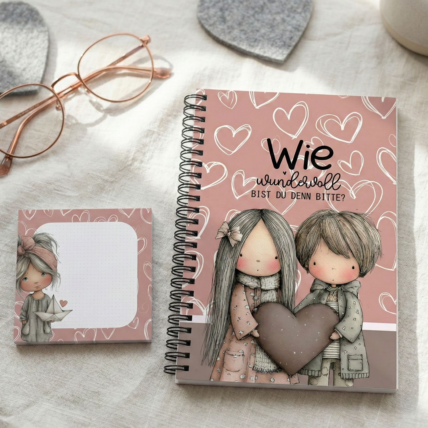 Spiral notebook with forest animals