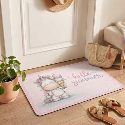 Fußmatte "Hello Summer" mit Einhorn & Eis