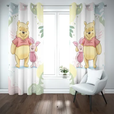 Niedliche Verdunkelungsvorhänge Winnie Puuh und Ferkel