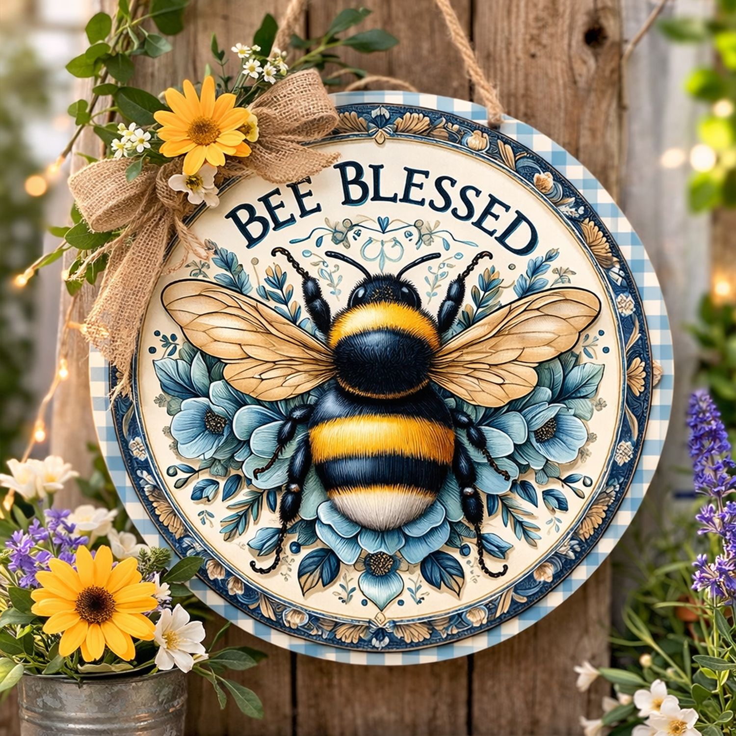 Bee Blessed – Vintage Bee Decorative Sign