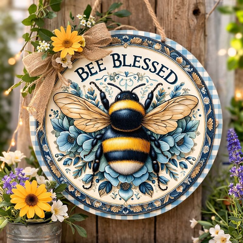 Bee Blessed – Vintage Bee Decorative Sign
