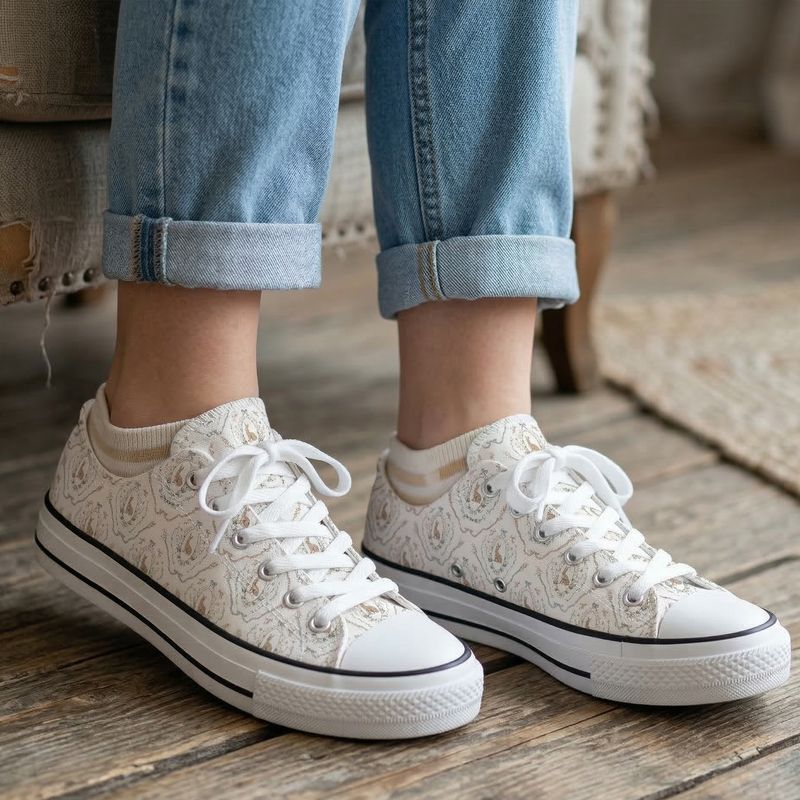 Cream colored bunny canvas sneakers Bunny Garden