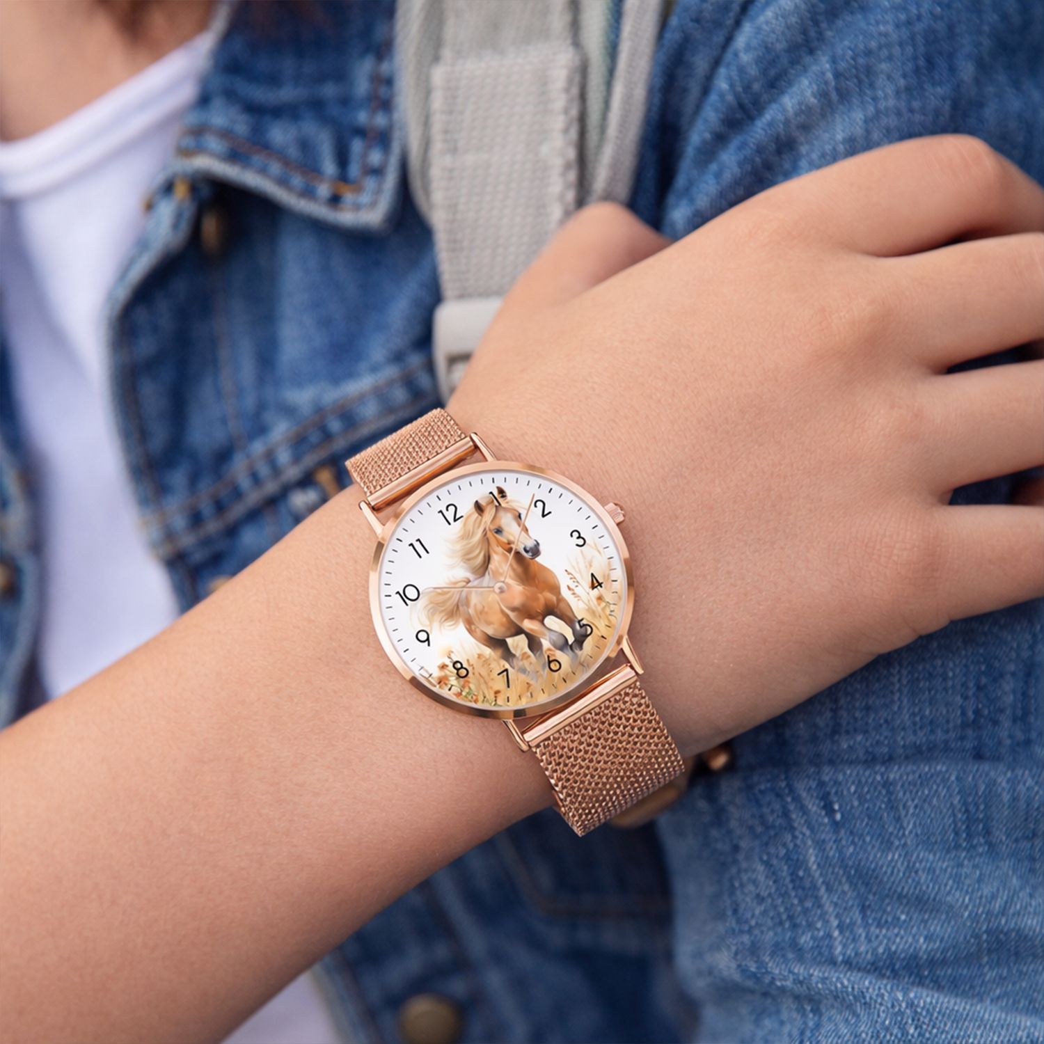 Stainless steel fox wrist watch