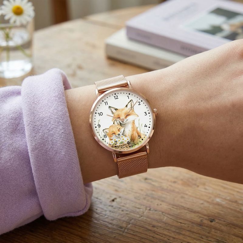 Playful wristwatch with a cute fox motif