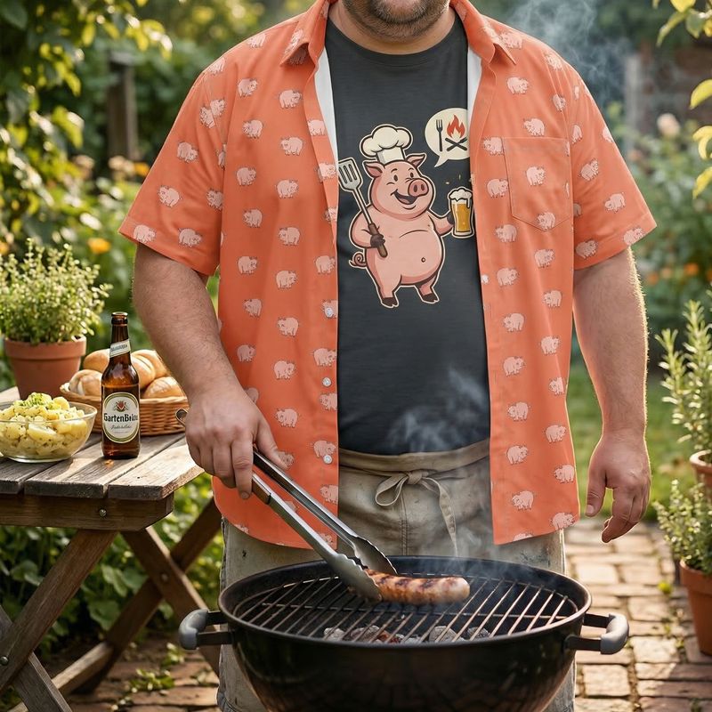 BBQ Pig Vibes Fun Shirt