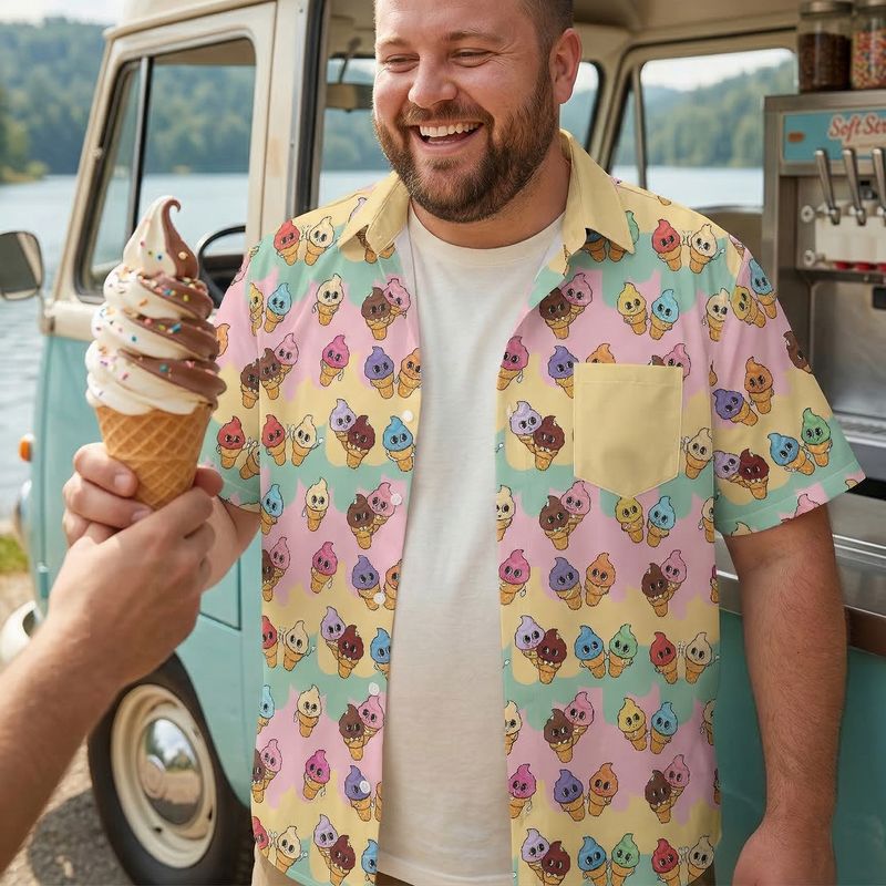 Colorful ice cream pattern fun shirt