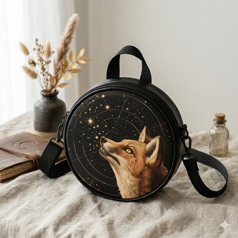 Fox with mystical starry sky motif, all-round bag