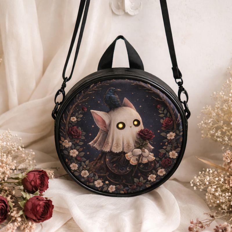 Gothic Widow Cat Motif All-Purpose Bag