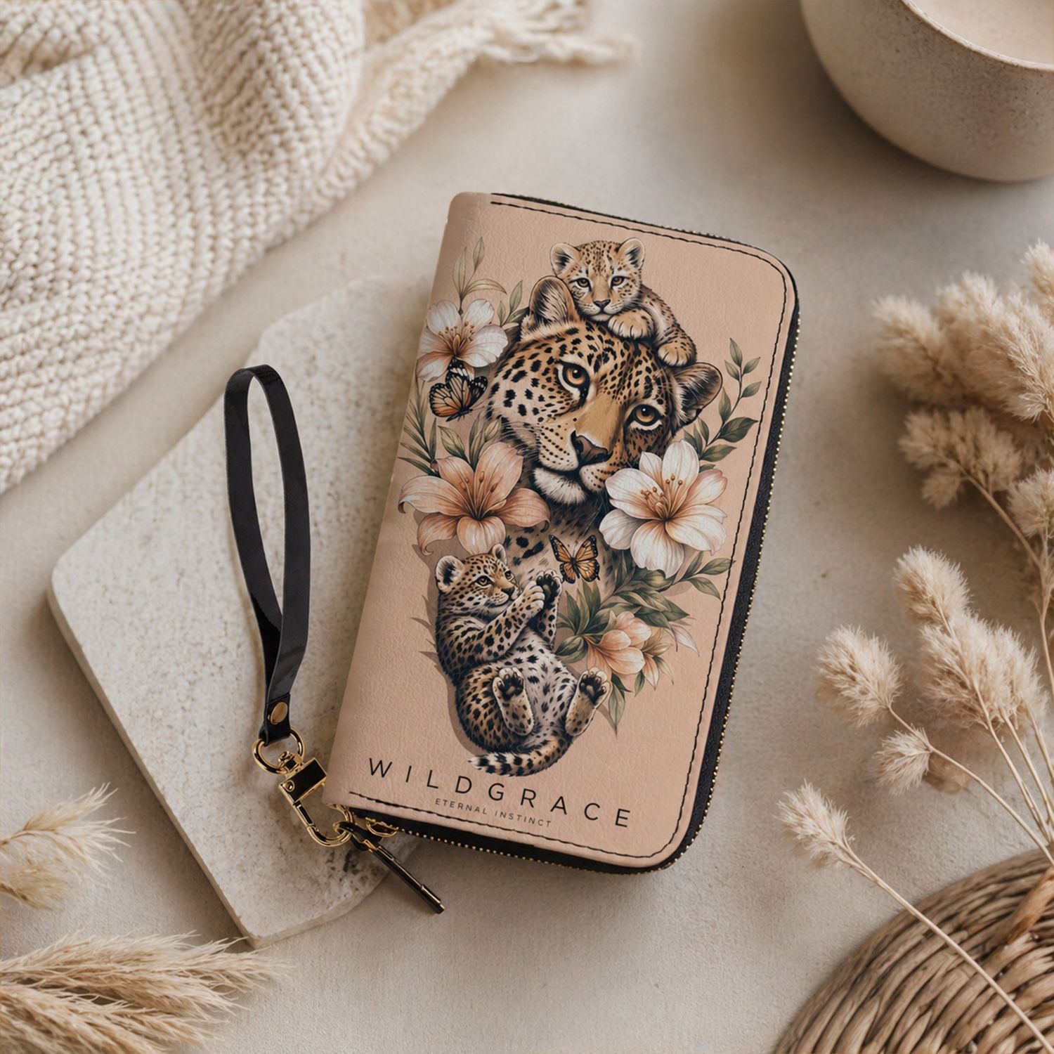 Leopard Wallet Floral Vintage