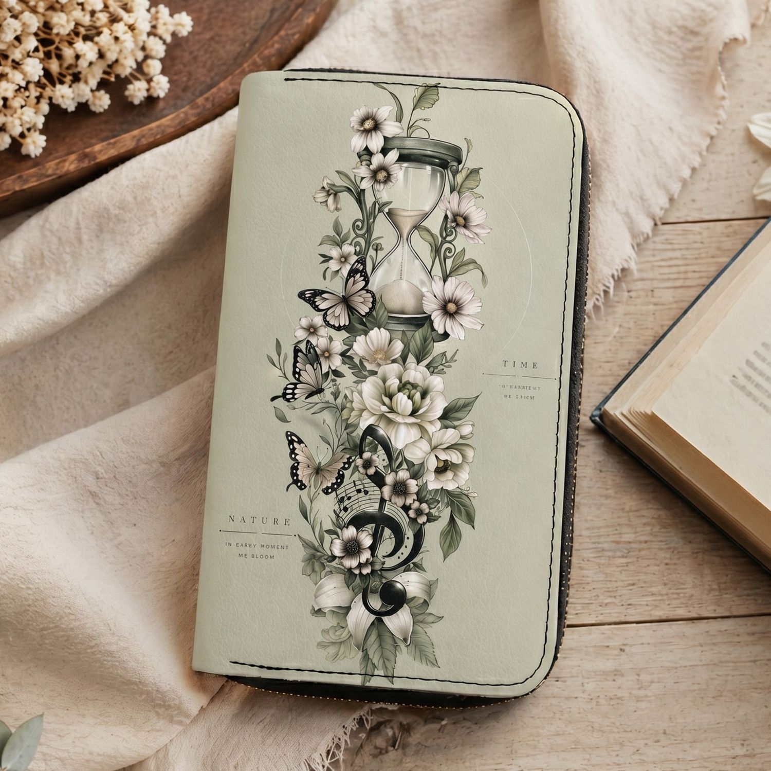 Vintage Purse Floral Hourglass