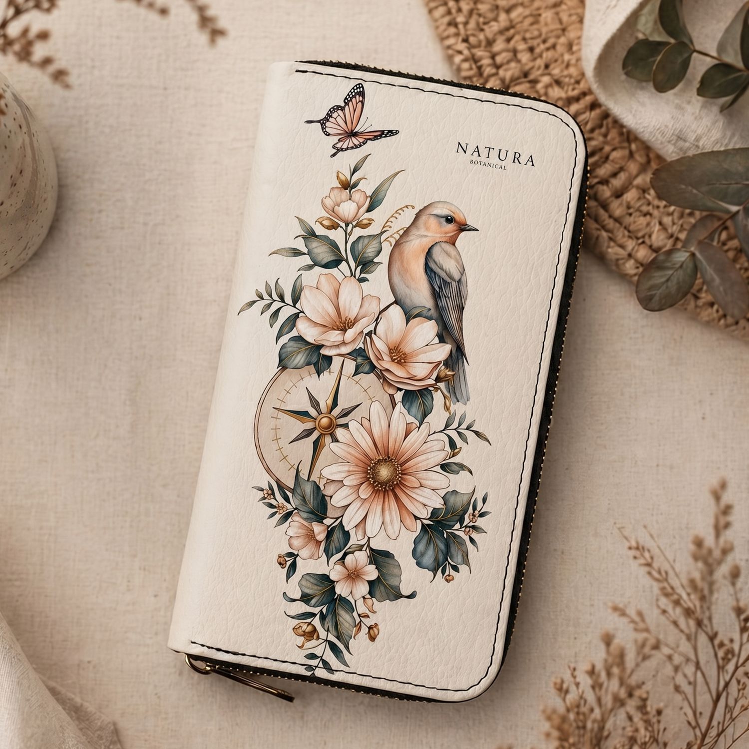 Bird Purse Floral Vintage
