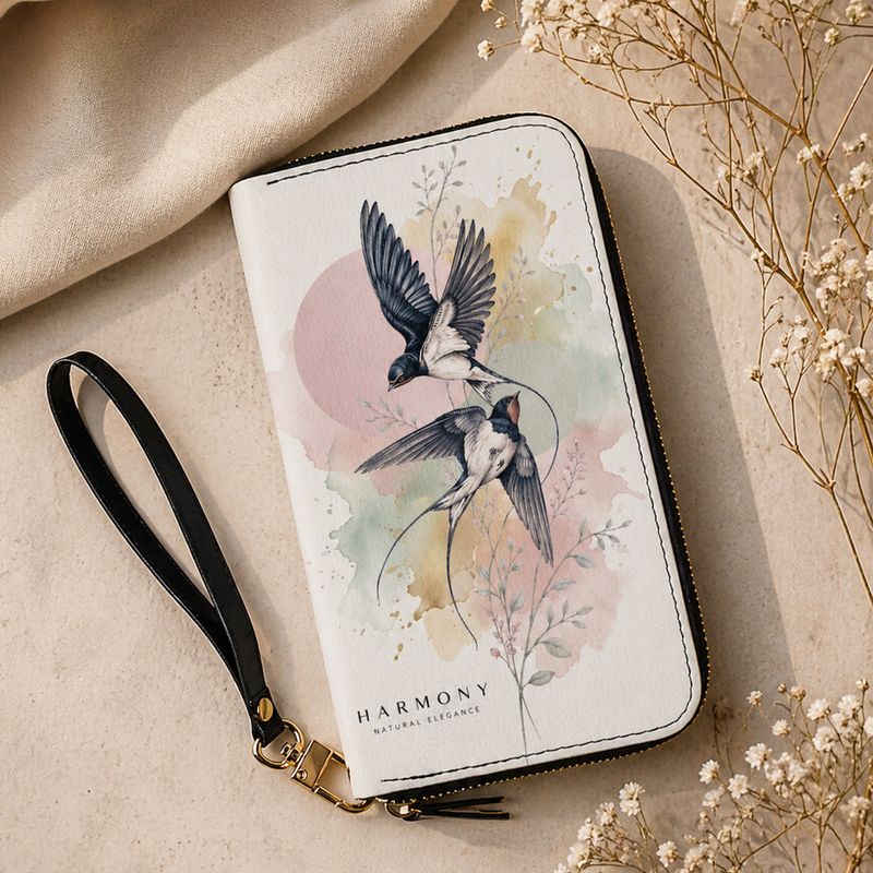 Swallows Purse Watercolor Floral