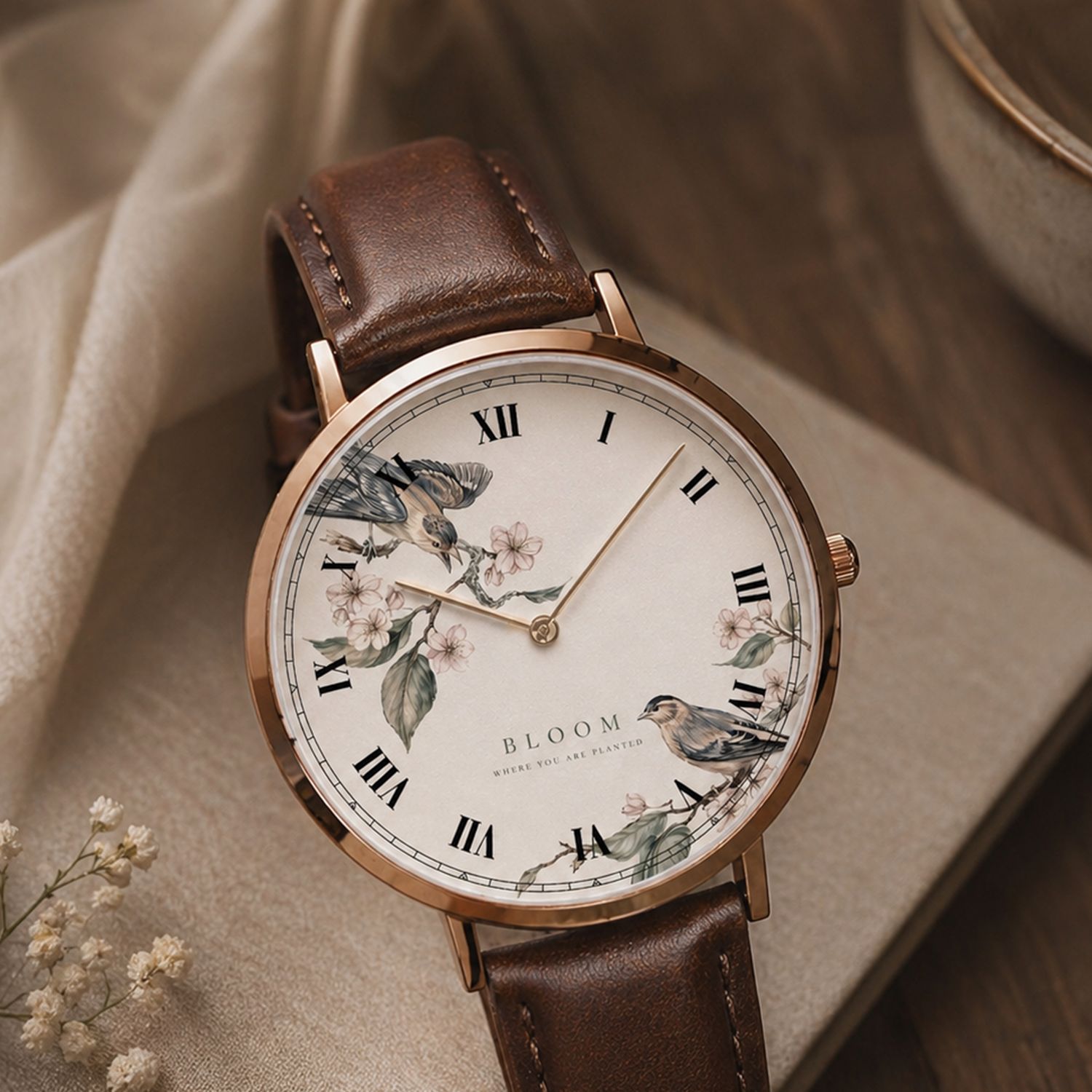 Ladies' Wristwatch Bird Floral - Rose Gold