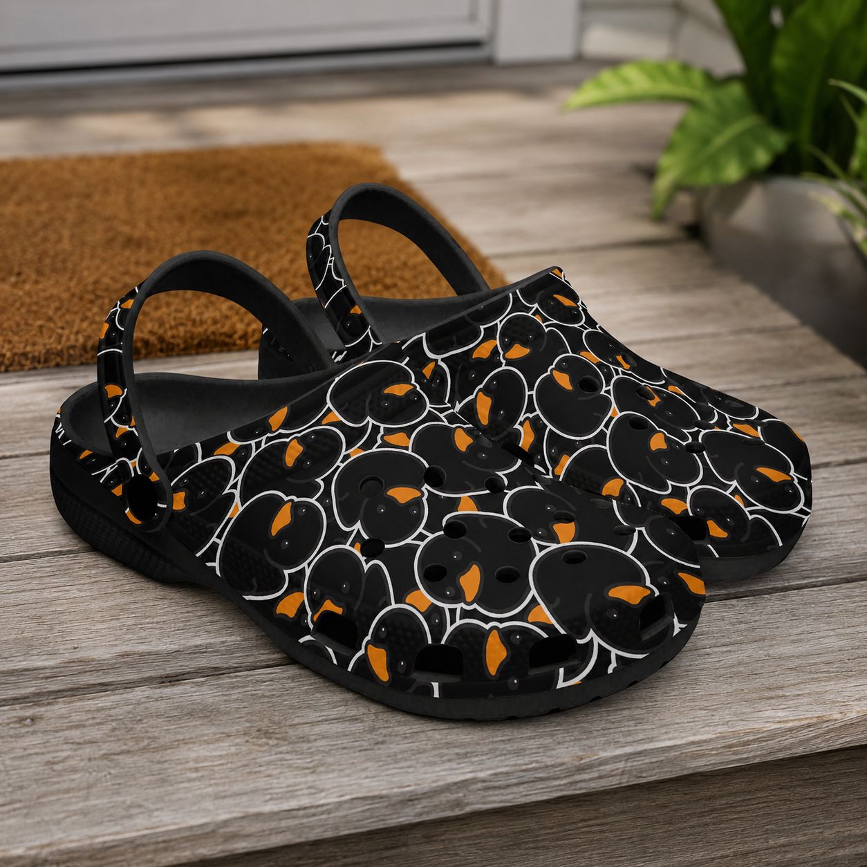 Fun Clogs with Duck Pattern – Comfortable Casual &amp; Garden Shoes