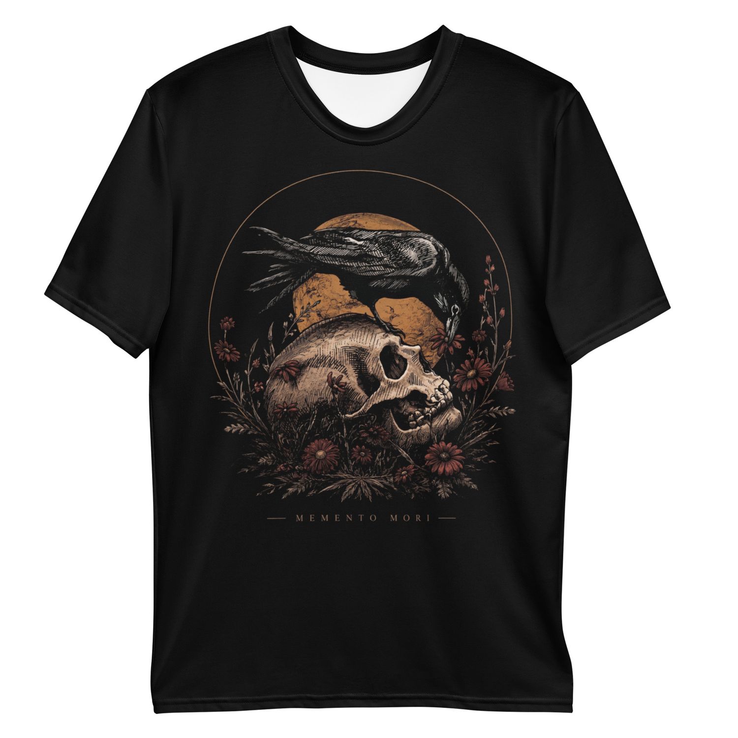 Memento Mori T-Shirt – Raven &amp; Skull Gothic Dark Art Shirt