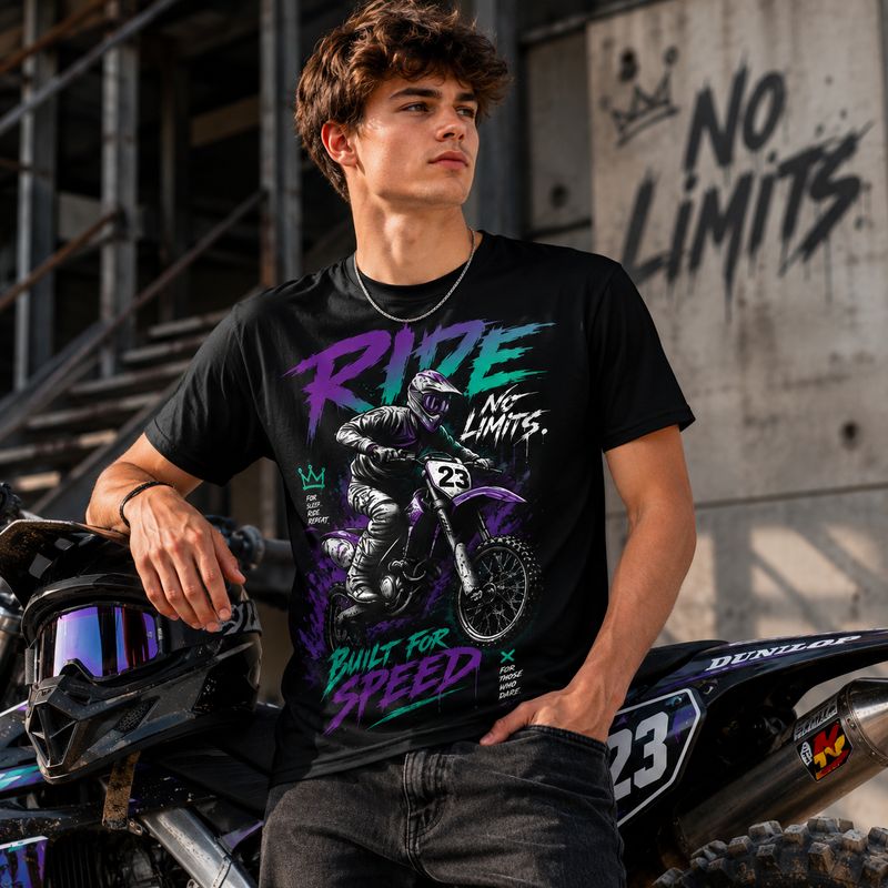 Ride No Limits Motocross T-Shirt – Dirt Bike Racing Shirt for True Adrenaline Junkies