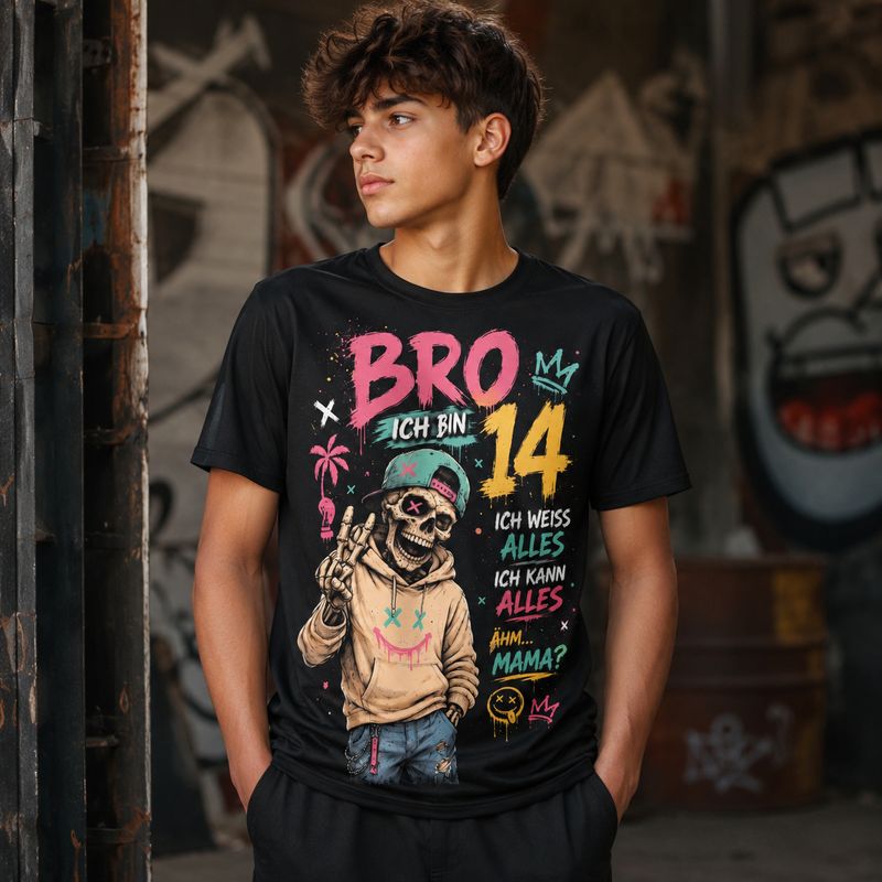Bro, I'm 14 – I Know Everything, I Can Do Anything T-Shirt | Funny 14th Birthday Shirt