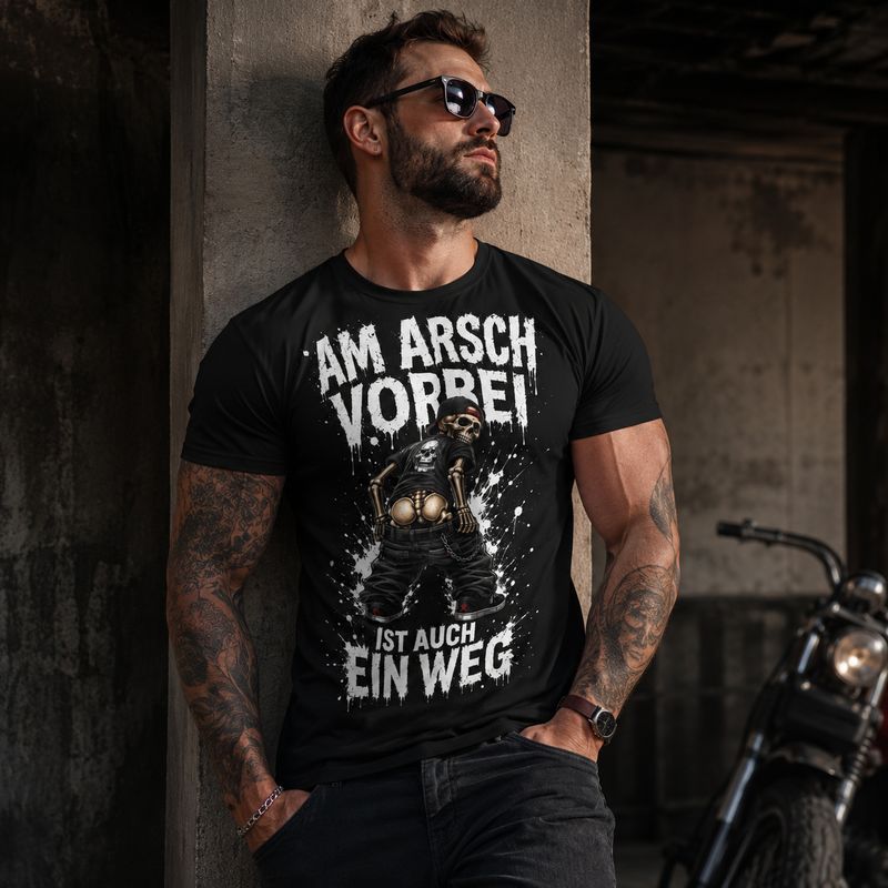Not Giving a Damn Is Also a Way – Funny Sarcastic Skull T-Shirt for Men
