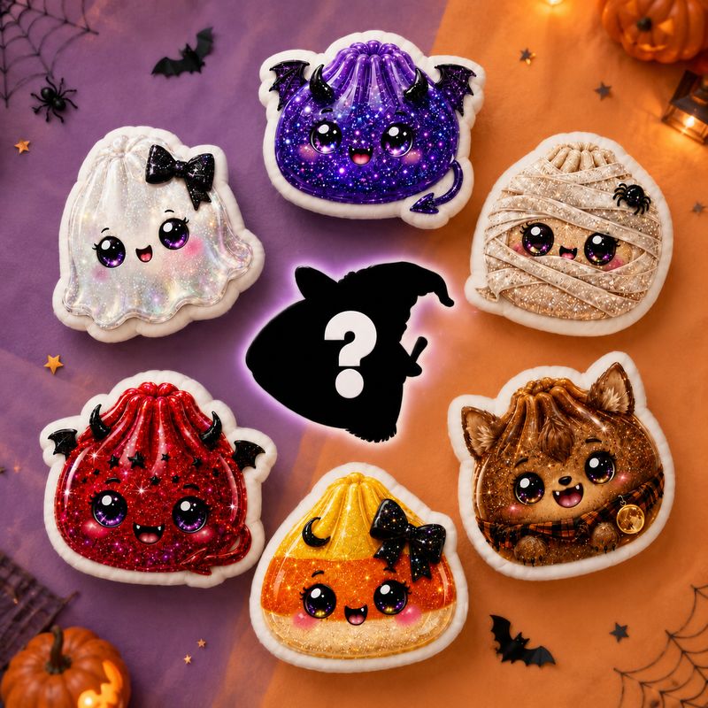 Mystery Bag Character Cushion – 1 random Spukling cushion, collectible Halloween plush cushion
