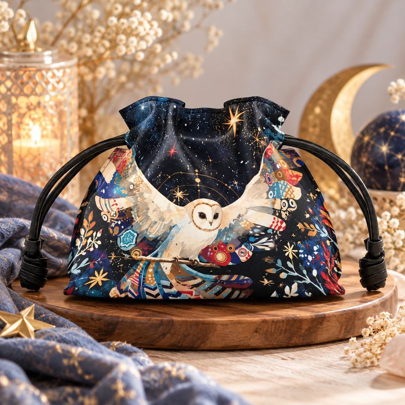 Women's Owl Handbag – Dark Blue 2-in-1 Shoulder Bag with Owl Motif