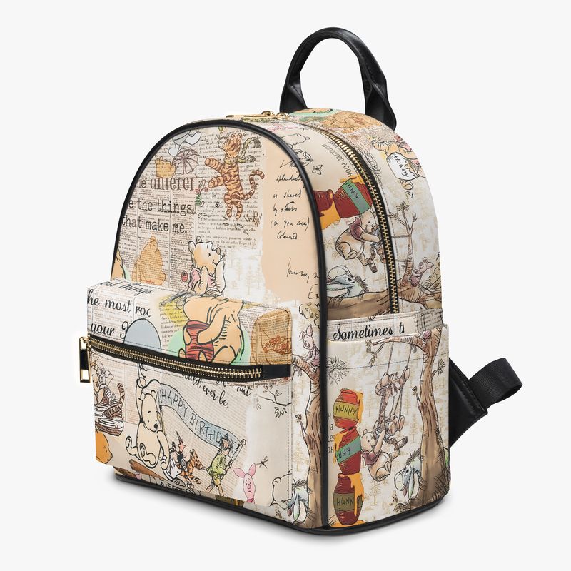 Vintage Winnie the Pooh Backpack for Women – Faux Leather