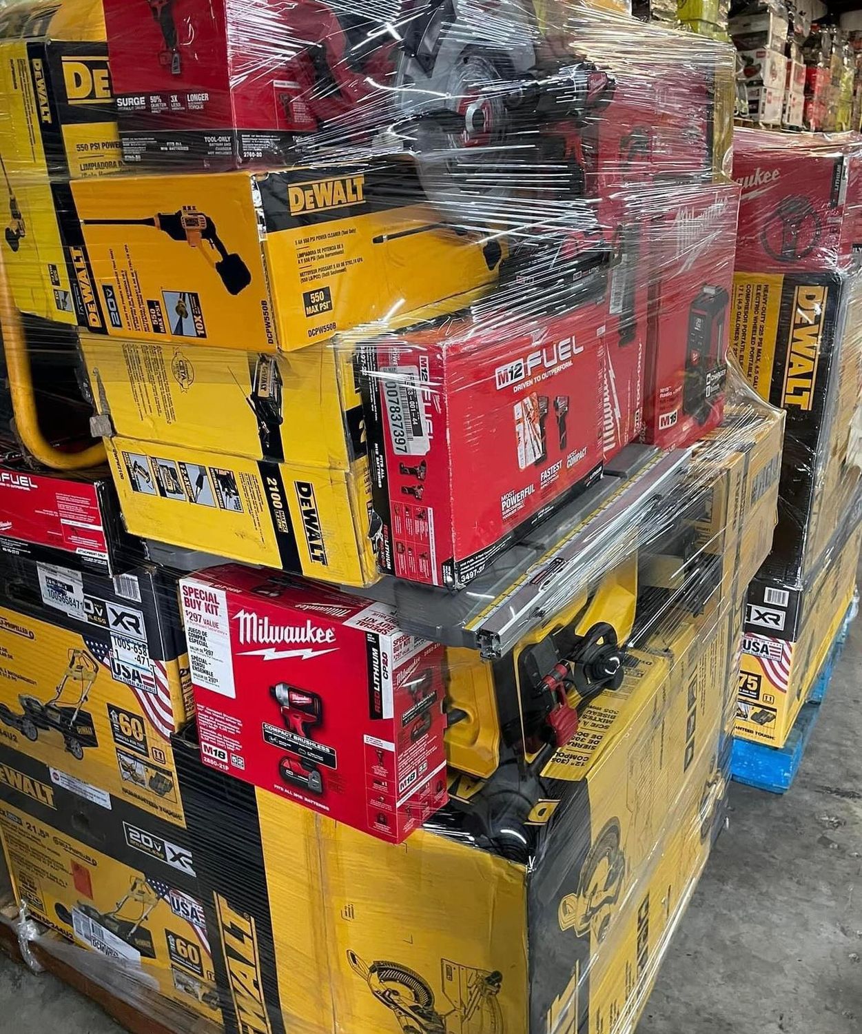 Premium Mixed Power Tool Pallet – Milwaukee &amp; DeWalt – 60 Tools – Contractor-Grade Inventory