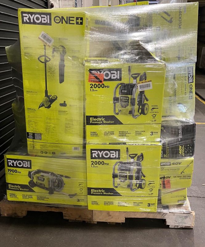 Ryobi Outdoor / Pressure Washer Pallet – 60 Items (All New)