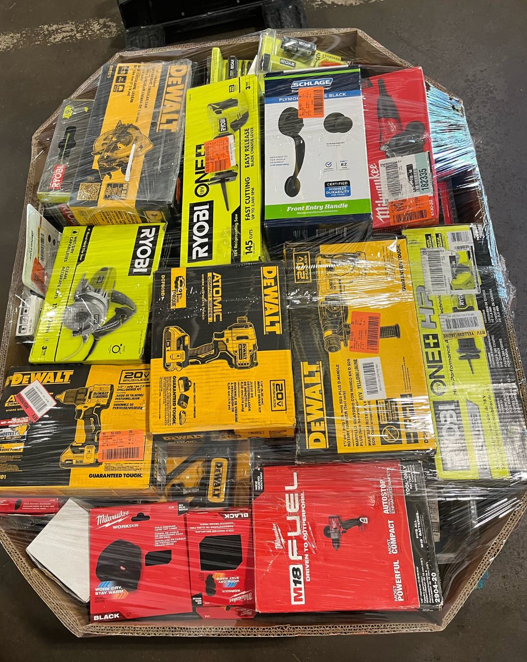 Mixed Milwaukee / DEWALT / Ryobi / RIDGID Premium Tool Pallet – 50 Items (ALL NEW)