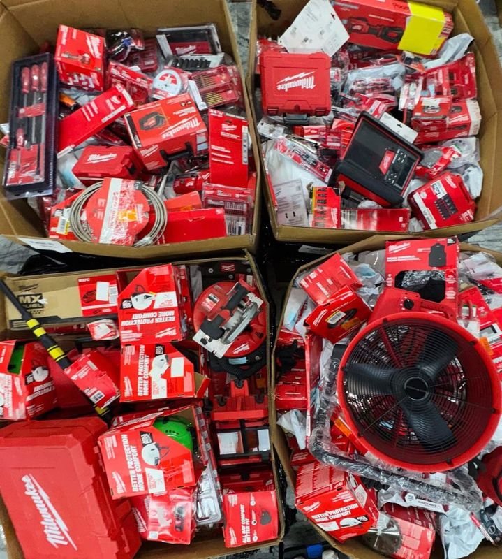 Milwaukee Mixed Accessory &amp; Tool Pallet – 58 Items (All New)