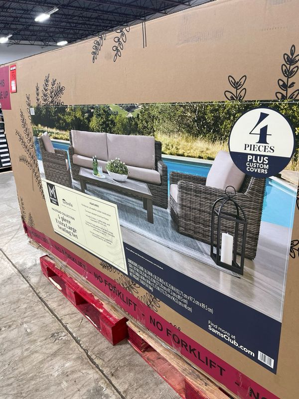 Member’s Mark 4-Piece Extra Large Seating Set – Handwoven All-Weather Wicker | New in Box