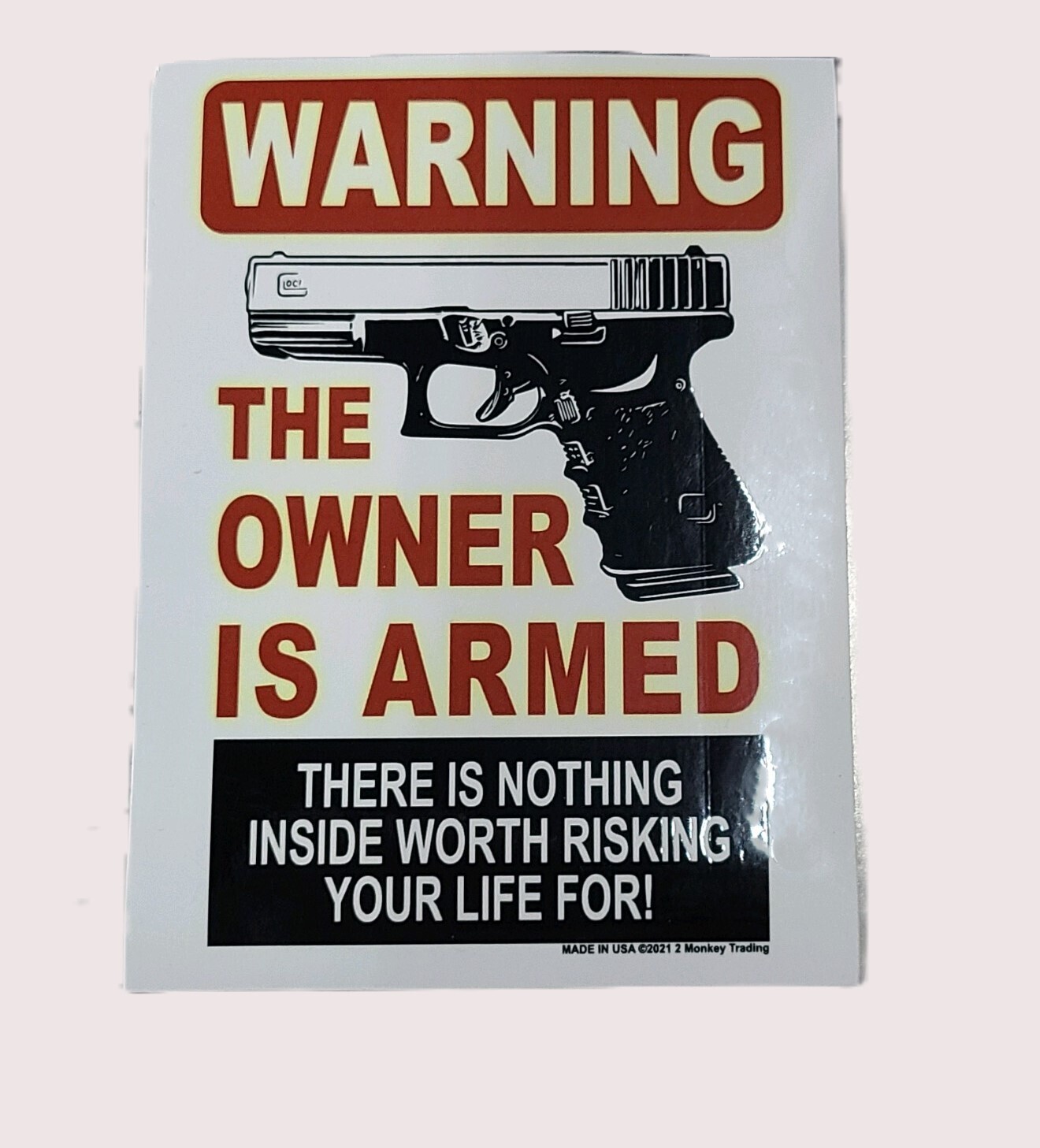 Warning The Ower is Armed Bumper Sticker