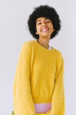 SAMPLE. Yellow Fluffy Sweater