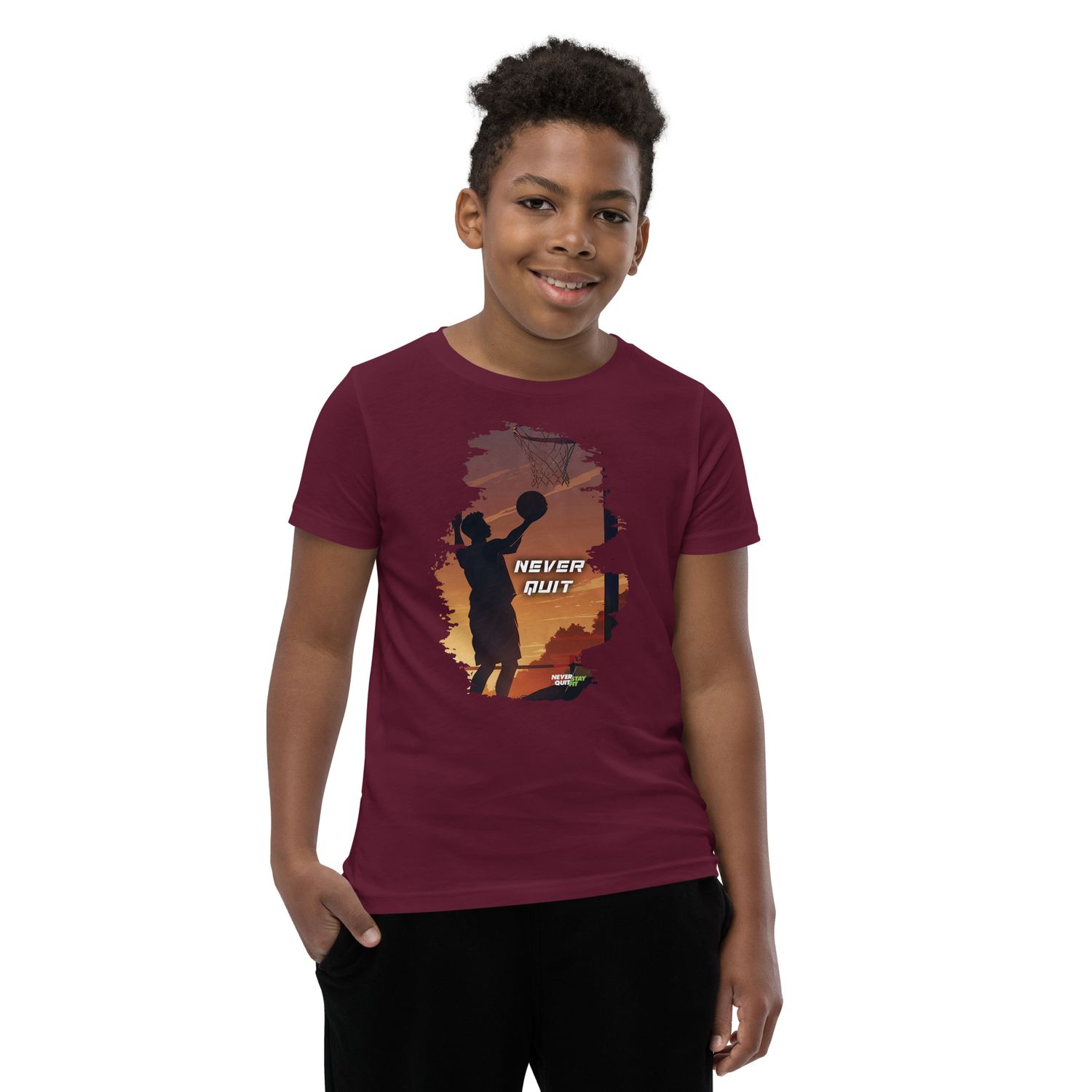 Never Quit Hooping Youth T-Shirt