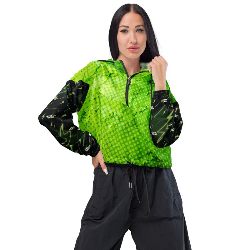 Electric Green Women’s Cropped Windbreaker