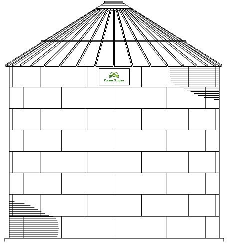 48&#39; 12 Ring Stiffened Grain Bin 73685BU