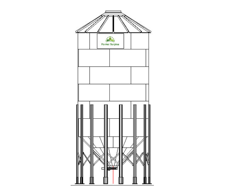 21&#39; 4 Ring Heavy Duty 45 Hopper Bin 5867BU