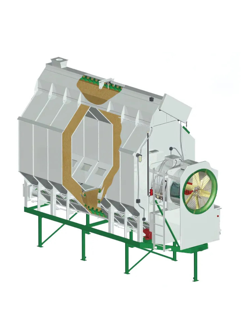 12&#39; Single Fan Axial, Stainless, 1-15HP 38&quot; Grain Dryer