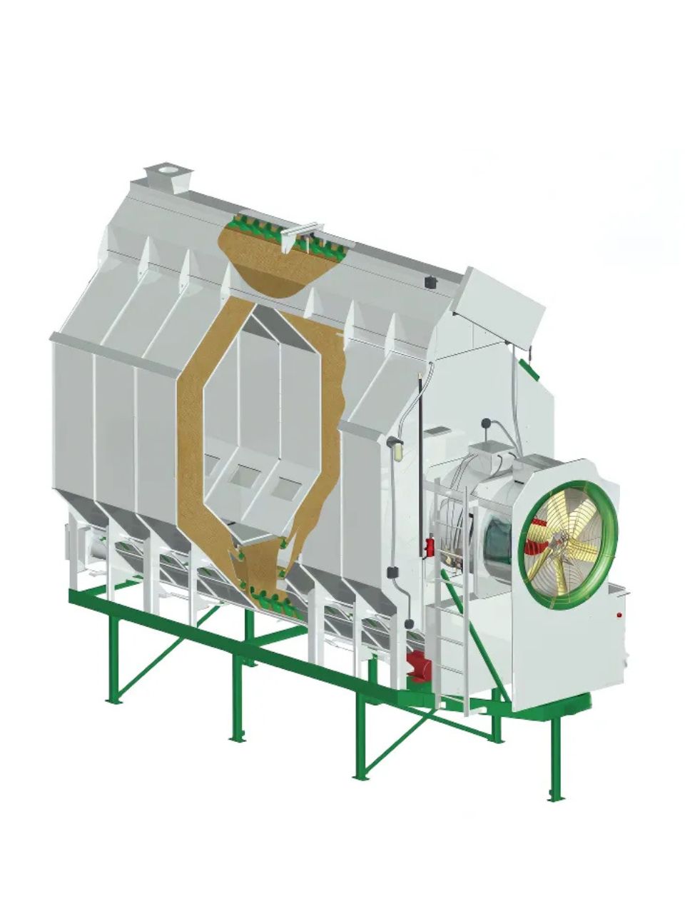24&#39; 2/3, 1/3 Split Centrifugal Fan 50HP Grain Dryer