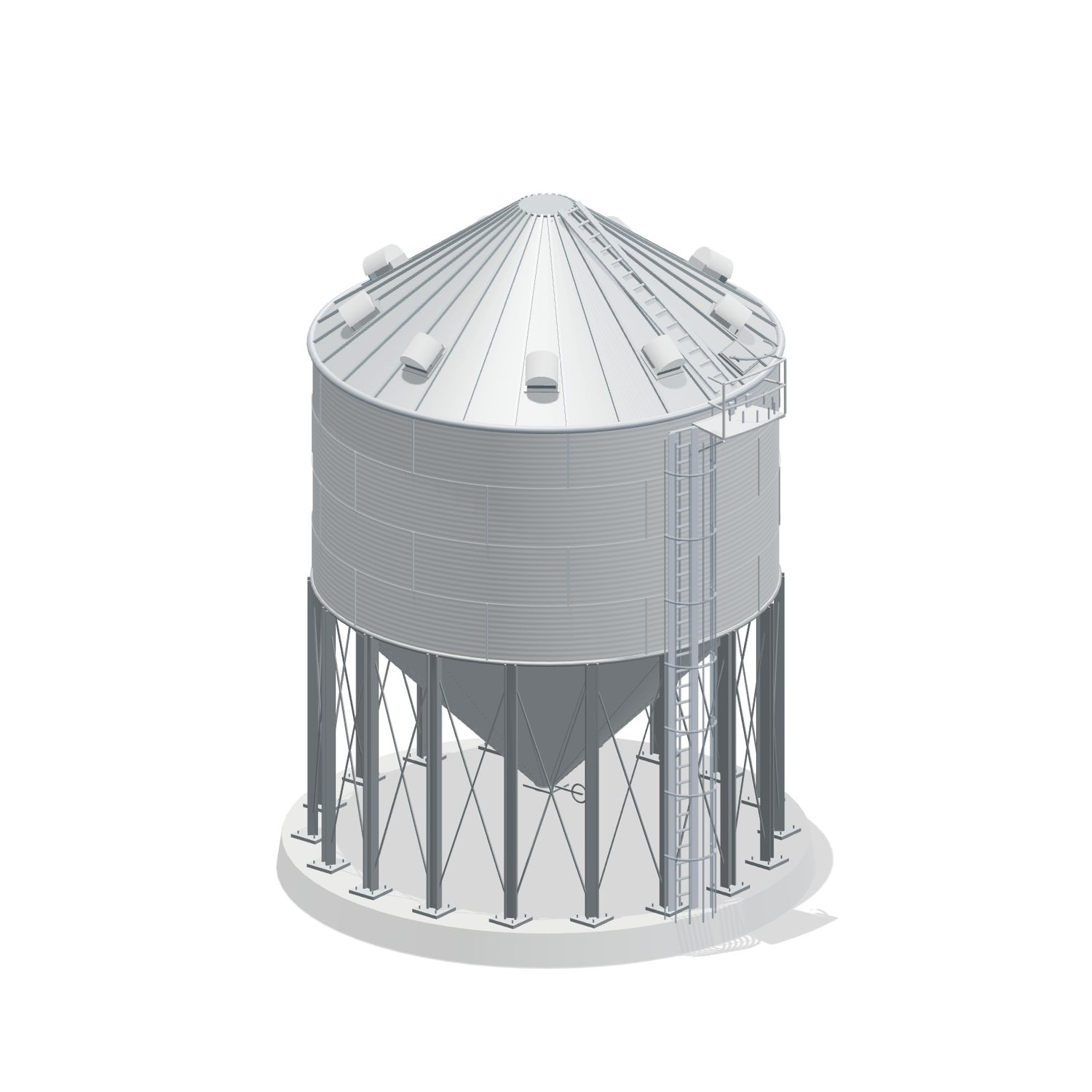 27' 4 Ring Heavy Duty 45 Hopper Bin 10427BU